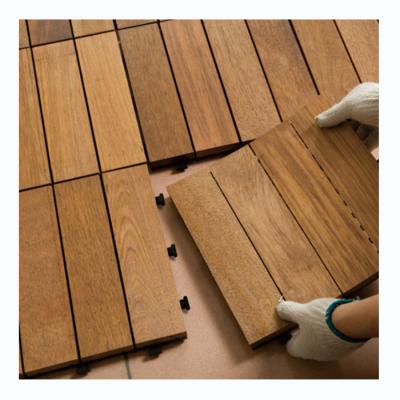 China EUROPEAN Wholesales Wood Plastic Tiles Terrace Interlocking Composite Decking for sale