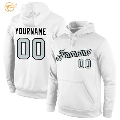 China Custom Made Manufacturer Men's Anti-Wrinkle Clothing Pullover Hoodie White Custom Number Name Personalized Hoodie for sale