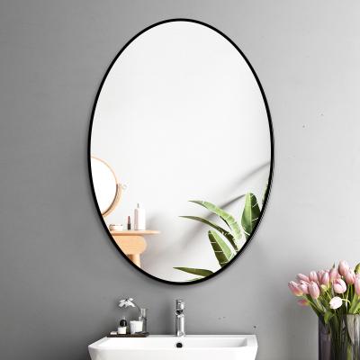 China Yishare Eco-friendly High Quality Framed Decorative Oval Black Framed Mirror Indoor Living Room Wall Hanging Bedroom Bathroom for sale