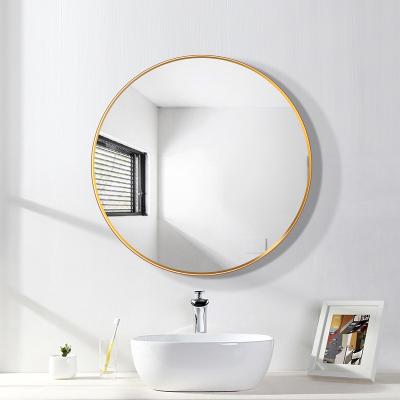 China Yishare Eco-friendly Contemporary Framed Round Bath Mirror Circle Decoration Bedroom Hotel Wall Mounted Silver Mirror For Bathroom Living Rooms for sale