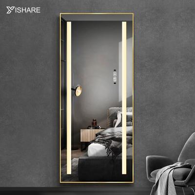 China Yishare Aluminum Alloy Frame Beauty Salon Mirror Decoration Mirror Wall Mounted Full Bright Smart Magnifying Light Led Dressing Mirror for sale