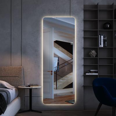 China Yishare Factory Direct Sale Smart Lighted Bedroom Mirror Decoration Living Room Mirror Full Wall Led Light Touch Touch Screen Sauce Mirror for sale