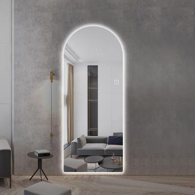 China Bright High Quality Home Decorative Full Frame Mirror Frameless Wall Mirrors Smart Touch Led Lighted Dressing Mirrors for sale