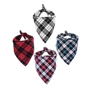 China 2021 New Arrivals Viable Pet Accessories Dog Bandanas Plaid Adjustable Dog Scarf Dog Bandanas for sale