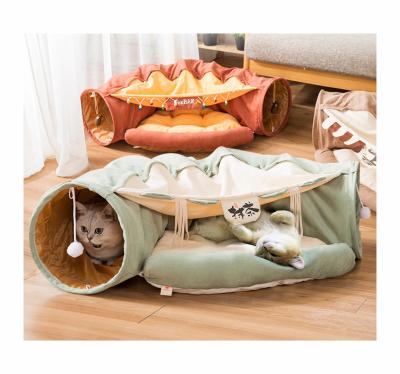 China Fashion Breathable Design Detachable Pet Toys Soft Sofa Beds Breathable Cat Interactive Bedroom Tunnel for sale