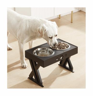 China New Product Elevated Pet Raised Puddle Viable Non Slip Resistant Rolls Large Large Stand Custom Dog Bowl Pet Drinking Bowl for sale