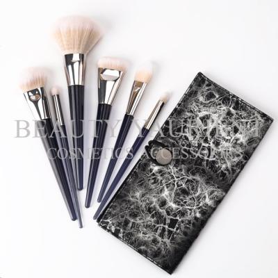 China 2 Tones Pbt Hair Private Label Makeup Brushes Set 6pcs 22cm Total Length for sale