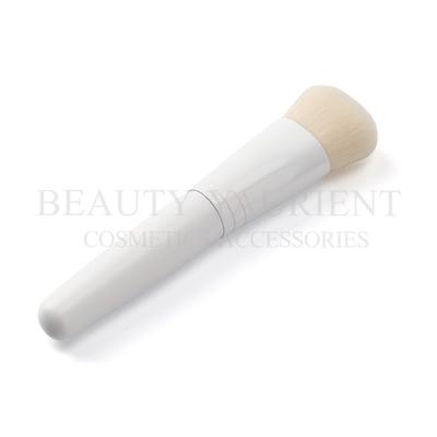 China Single Professional Foundation Brush With Baking Varnish White Aluminum Ferrule for sale