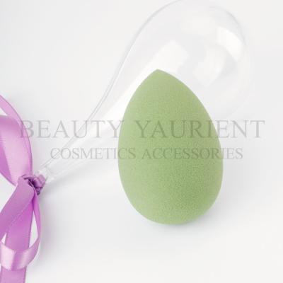 China ISO9001 Green Cosmetic Powder Puff Egg Shaped Makeup Sponge Latex Free for sale