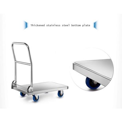 China Large Industrial Trolley High Quality Foldable Tray Stainless Steel Factory Tool Cart for sale