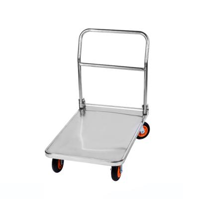 China Industrial Hydraulic Trolley Heavy Duty Stainless Steel Trolley Foldable Hand Cart Trolley for sale