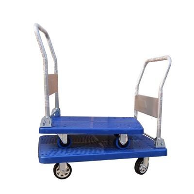 China Industrial Foldable Plastic Platform Trolley Manual Easy Assembly Trolley For Loading for sale