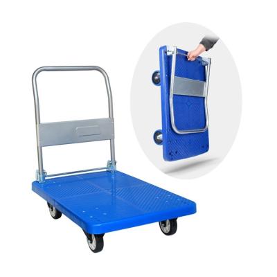 China Large Loading Platform Trolley Handle Industrial Foldable Metal Platform Mobile Cart for sale