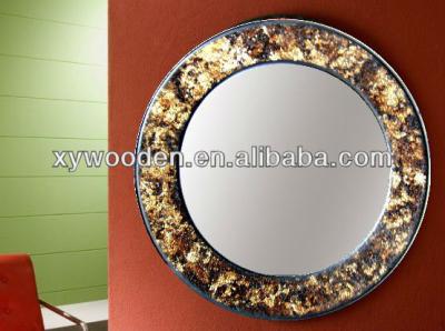 China Wooden Decoration Inlay Mosaic Mirror Glass Wall Broken Glass Decor In New Design for sale