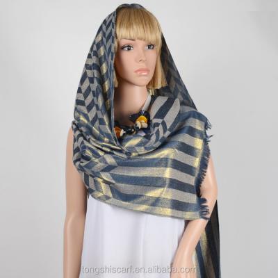 China Classical Muslim Lady Fashion Clothing Dubai Yarn Dyed Long Scarf Pashmina Shawl Women Hijab for sale