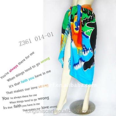 China 100%Polyester Summer Womens Bali Beach Sarongs Classic Printed Pareo Beach Towel for sale