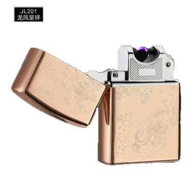 China Wholesale Dual Double Usb Rechargeable Windproof Electronic Rechargeable Arc Dragon Lighter For Smoker JL201 for sale