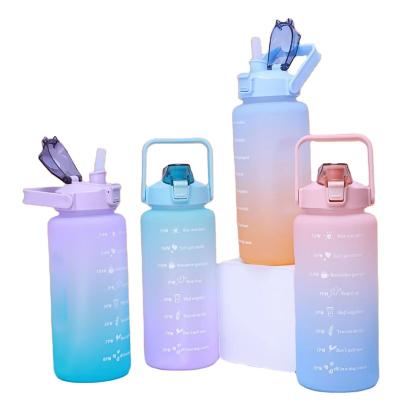 China Stocked OEM Outdoor Sports Water Bottle Fitness Anthracnose Bands Gallon Water Bottle Motivational Water Cup for sale