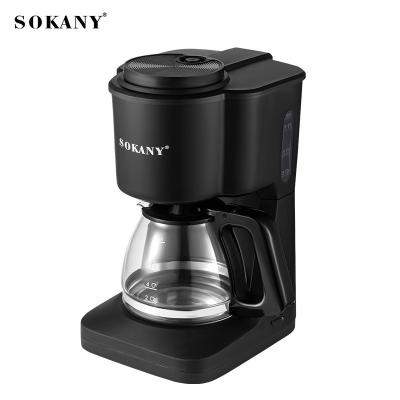 China European standard Sokany style desktop coffee machine American American household small drip coffee machine with pot for sale