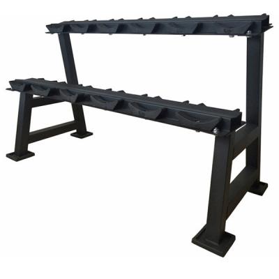 China Wholesale Fitness Dummbell Rack Dummbell Set With Rack Two-Rows Vertical Dumbbell Storage Rack for sale