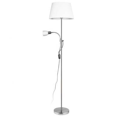 China Modern Modern Floor Lamp With Reading Lamp Mother And Son Light And Standing Light With Fabric And Glass Shade For Living Rooms Bedroom for sale