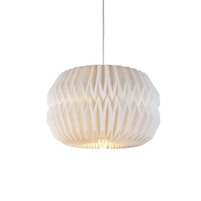 China Modern modern paper lampshade pendant lamp in white color, decoration paper lamp for living room and bedroom for sale