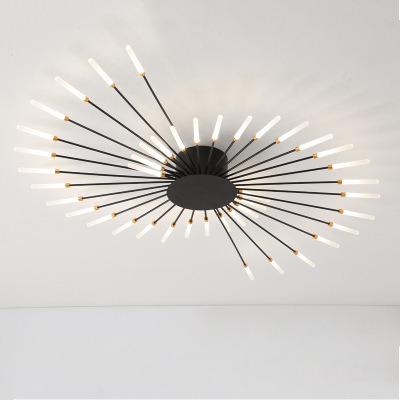 China Modern Modern Fireworks Chandelier, LED Ceiling Pendant Light in Gold or Black Gold Color for Living Room Bedroom for sale