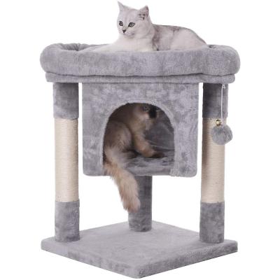 China Sturdy Kitten Tree Bed Teasing Pet Lap Furniture Sturdy Easy Collect Cat Furniture Bed Scratching Post for sale