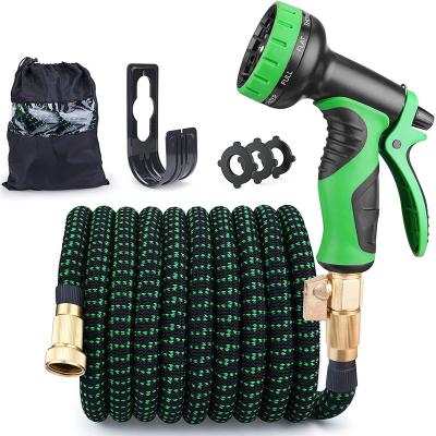 China Adjustable Green Expandable Car Wash High Pressure Garden Supplies Water Guns Hose Handle Sprinklers Sets for sale