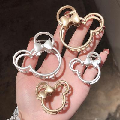 China New Hair Accessories Jiamu Design Metal Mickey Hair Claw Matte kc gold and silver claw clips for women girls cute hair accessories for sale