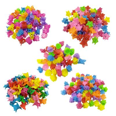 China Hot Selling Hair Decoration Jiamu 100pcs/set Butterfly Flower Star Shape Girls Mini Hair Claw Butterfly Hair Accessories Clips Small for sale