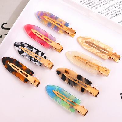 China Hot Selling Hair Decoration Jiamu No Crease Acetate Hair Clips Fashion Hair Accessories No Bend Buckle Clips Small Leaves Hair Clip For Women Girls for sale