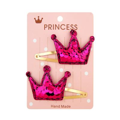 China Jiamu Hot Sale 2Pcs/Set Heart Star Crown Glitter BB Hair Clips Hair Decoration Set For Kids Girls Fashionable Style Packing Snap Hair Clips for sale