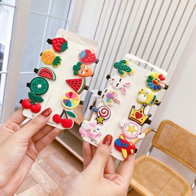 China Jiamu 10Pcs/set Cute Child Hair Decoration Barrettes Kids Hair Clips Hair Clip Accessories Gift Set Girl Cartoon Pattern Hair Clip Set For Kids for sale