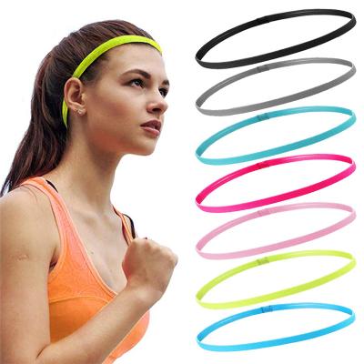 China Hot Sale 1cm Jiamu High Quality Elastic Hair Band Colorful Sports Headband For Women Or Men Spa Running Exercise Head Bands for sale