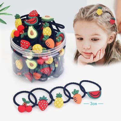 China Wholesale Luxury Cute Animal Baby Fruit Hair Decoration Jiamu Resin Elastic Band Girls Hair Ties Kids Accessories Set Luxury Series for sale