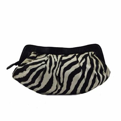 China Black White Zebra Print Eco-Friendly Clutch Bags Ladies Even The Clutch Makeup Bag for sale