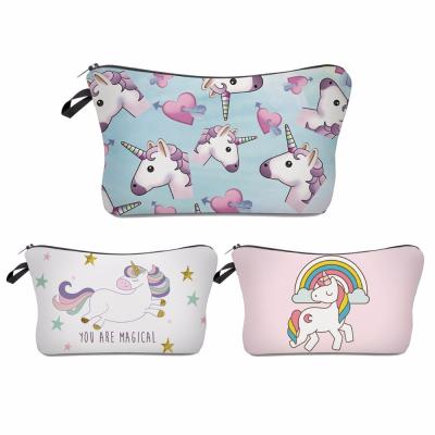 China Competitive Price Mini Unicorn Make Up Cosmetic Bags Bag For Girls School Pencil Bag for sale