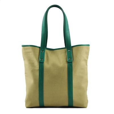 China Canvas Tote Bag, Competitive Price Canvas Women Bag With Leather Handle, Heavy Canvas Tote Bag for sale