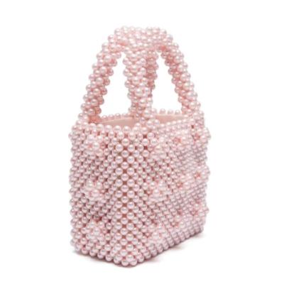 China Homemade famous beaded design women acrylic bag handle handbag competitive price competitive price beaded gift bag summer bag for sale