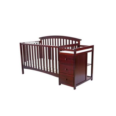 China North American Style Multifunctional Solid Wood Baby Crib Solid Wood Cradle with Cabinet for sale