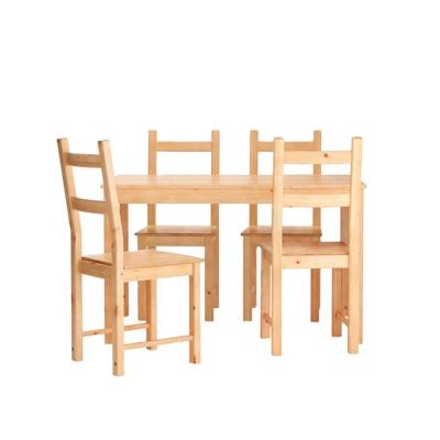 China (Size)Wholesale Cheap High Quality Adjustable Solid Pine Wood Modern Dining Table Set 4 Chairs Dining Room Furniture for sale