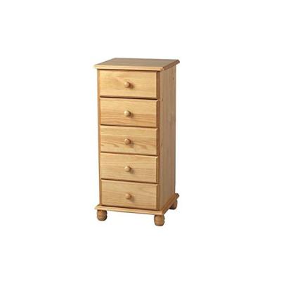 China Natural Wood 5 Drawers Pine Good Design Narrow 5 Drawer Cabinet for sale