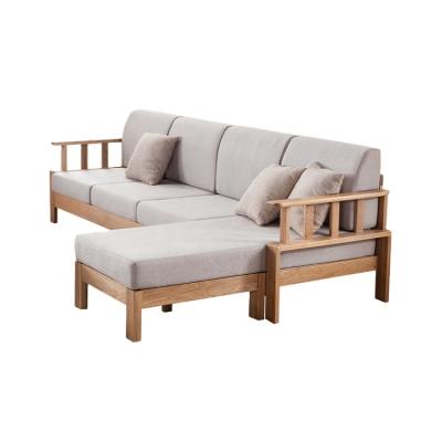 China Creative solid wood sofa fashion living room oak sofa set (height) modern small household adjustable for sale