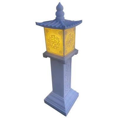 China Eco-friendly Wholesale New Design Garden Decoration Eco-friendly Solar Light Natural Granite Stone Solar Lanterns for sale