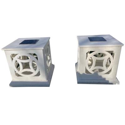 China Eco - Friendly Outdoor Decoration Granite Solar Stone Garden Lantern for sale