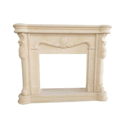 China Modern Natural Electric Decorative Stone Fireplace Mantel Marble Indoor Fireplace for sale