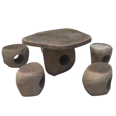 China Modern Outdoor Round Quartz Stone Coffee Table Natural Stone Dining Table Set Modern for sale