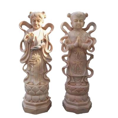 China Chinese Wholesale Customized Outdoor Standing Buddha Statue Natural Stone Garden Marble Decor Buddha Statue for sale