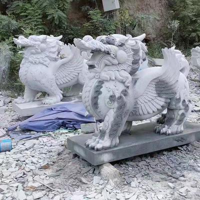 China Chinese Chinese Natural Stone Carving Animal Statue Dragon Statue Decoration Outdoor Ancient Beast Sculpture for sale